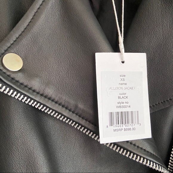 Walter Baker Allison Leather Jacket Black Size XS - Picture 7 of 7
